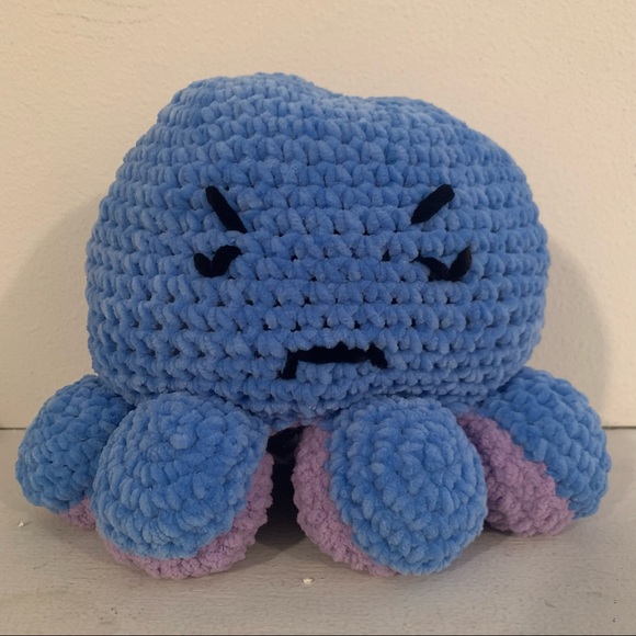 Handmade Crochet Reversible Mood Octopus - Picture 3 of 4